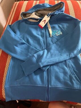 Antigua woman’s Blue Full-Zip Hoodie with Gray Lining